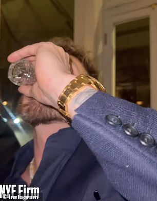 The former Made In Chelsea star was spotted taking shots with a group of friends