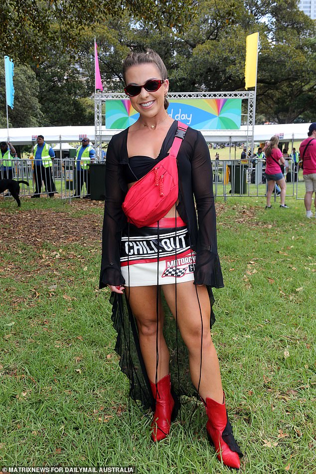 This woman's skirt offered good advice to the party goers