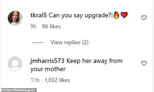 Instagram user @tkral5 wrote: 'Can you say upgrade?!' while Instagram user @jmharris573 wrote: 'Keep her away from your mother'