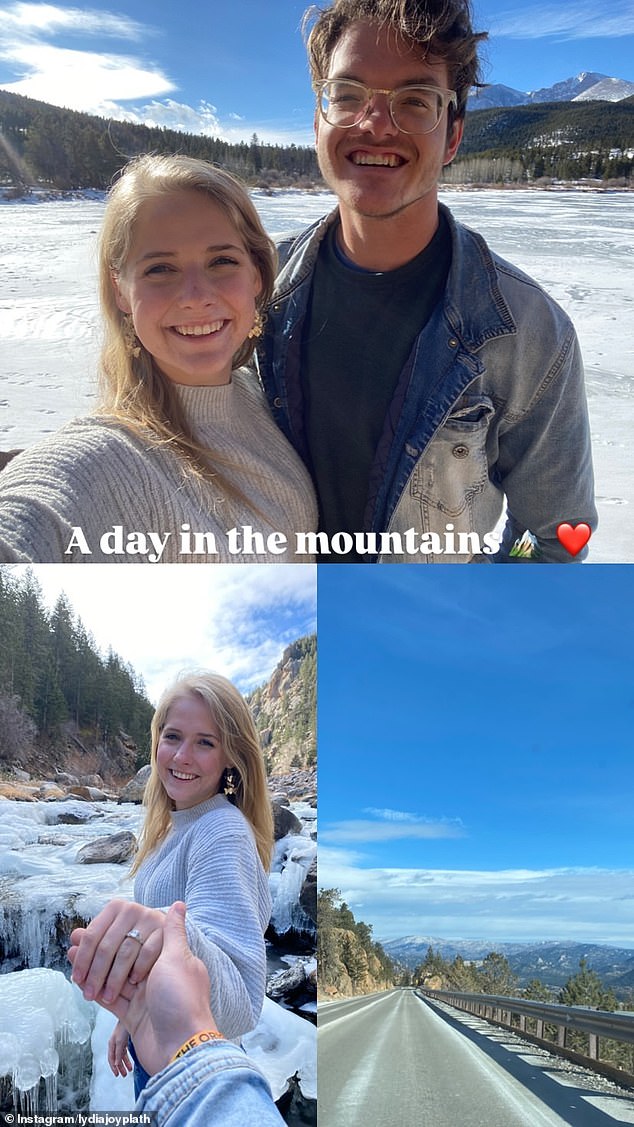 On December 16, Ethan's 20-year-old sister Lydia Plath announced her engagement to her long-distance boyfriend Zachary Wyse after just four months of dating (pictured Tuesday)