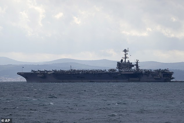 Aircraft carrier USS Harry S. Truman moored near Split, Croatia