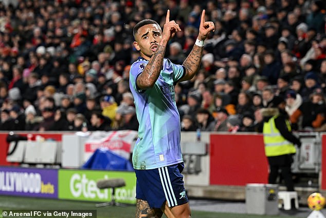 Gabriel Jesus found the net in consecutive games for the Gunners for the first time since 2023