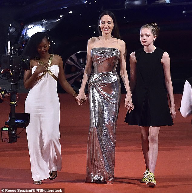 Five of Angelina and Brad's children appear to be estranged from him, including his daughters: Zahara (L, photo in 2021), 19; Shiloh (R), 18; and Vivienne – all of whom have publicly dropped his surname Pitt from their names