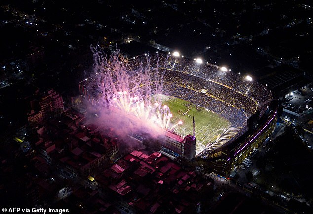 The sight of the iconic La Bombonera Stadium on derby day is unlike any other in world football