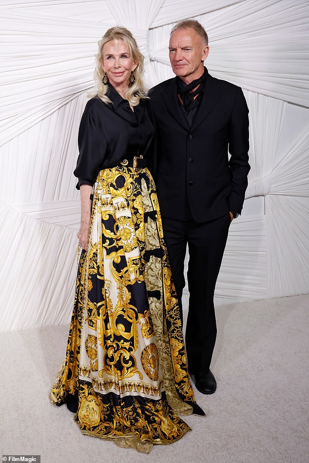 Pictured: Trudie Styler and Sting attend the 2024 Albie Awards presented by the Clooney Foundation