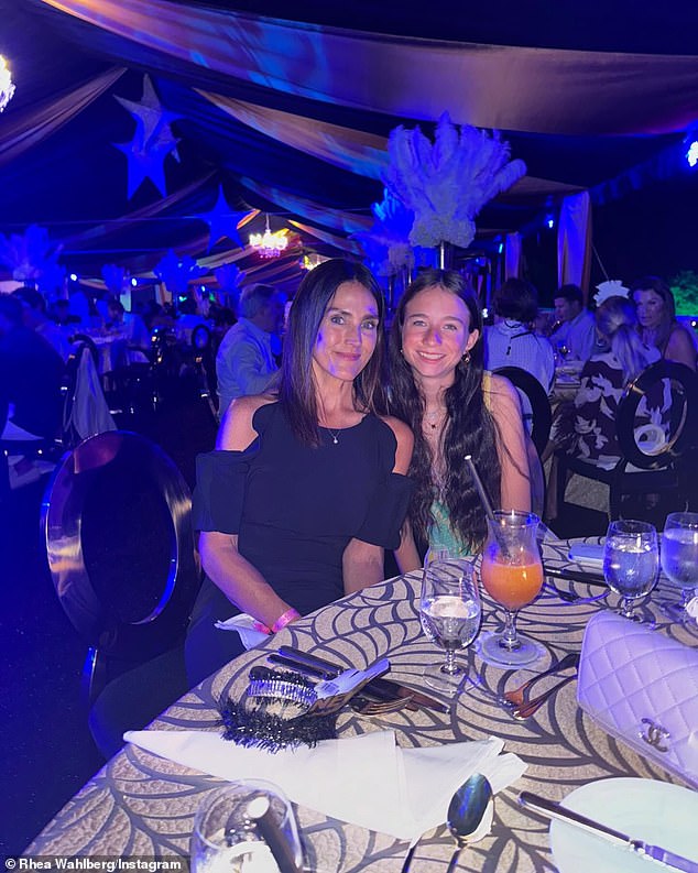 The brunette beauty posted a slideshow to Instagram of their festivities, including a photo of their daughter Grace (R), who turns 15 on January 11 and is an avid equestrian.