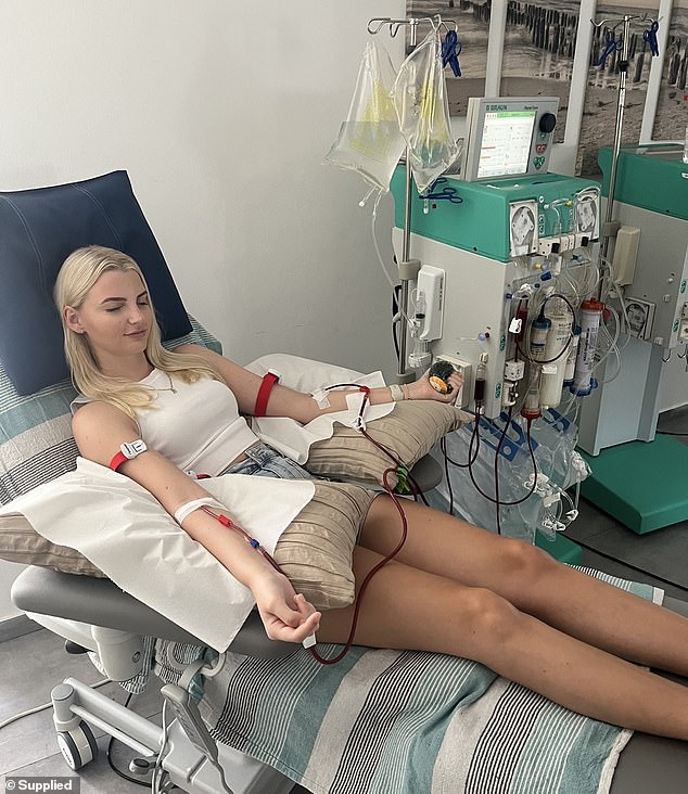 Ms Spinks went to Cyprus earlier this year for apheresis treatments, which filter spike protein from the blood