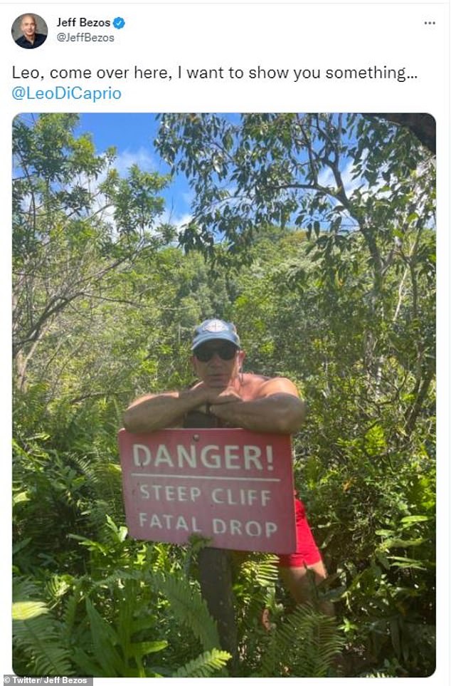 At the time, Jeff uploaded a photo of himself standing next to a sign that read “Danger! Steep cliff, fatal fall,