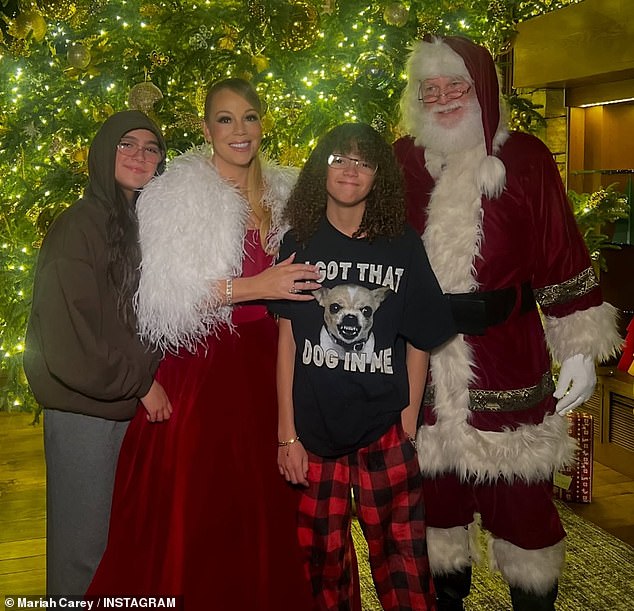 For her trip to Aspen, Mariah brought along her 13-year-old twins Monroe and Moroccan, whom she shares with her friendly ex-husband, comedian Nick Cannon (not pictured)