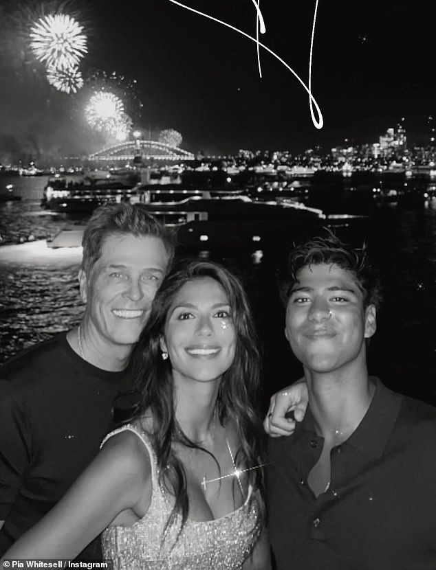 For NYE, Pia dressed to the nines to ring in 2025 as she put on a very glamorous show in a sparkling silver mini dress as she relaxed on a yacht with her husband and her two sons