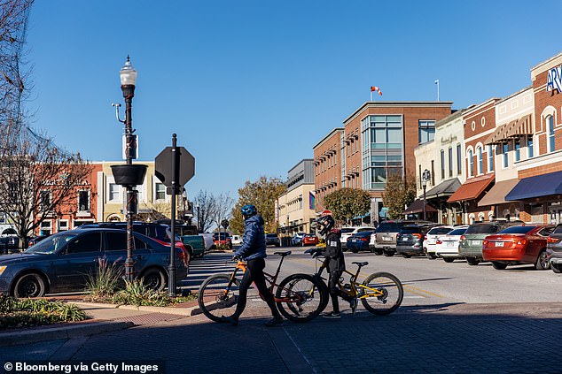 Bentonville, in Northwest Arkansas (pictured), where Walmart is headquartered, is seeing a particular influx of newcomers