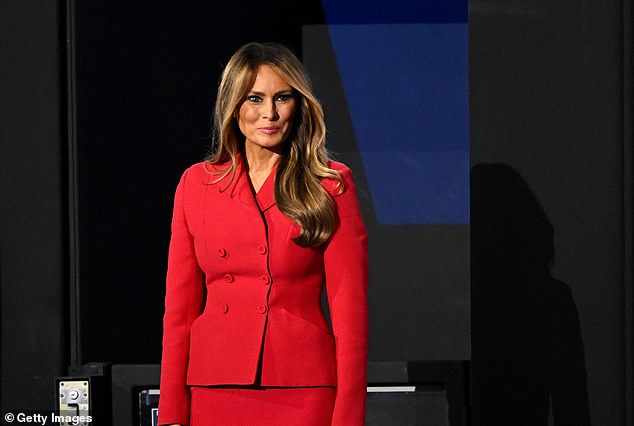 The next First Lady is proud of her razor-sharp chic. She will not pursue political or cultural capital at the expense of looking good. Here she wears Dior to the Republican National Convention in Milwaukee.