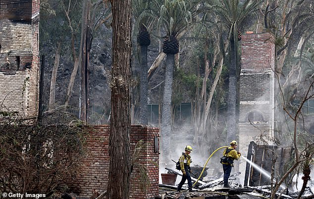 To make up for the price increases imposed on customers, insurance companies must also commit to writing more policies in parts of the state prone to wildfires, or pledge to maintain their presence there (photo: a Malibu home that was destroyed by the Franklin fire)