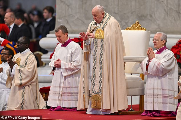 Still, at New Year's Mass in St. Peter's Basilica on Wednesday, he urged people to 