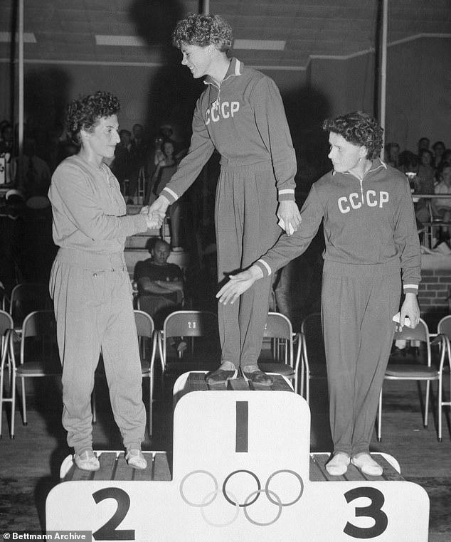 Keleti, left, was the most successful athlete at the 1956 Melbourne Olympics