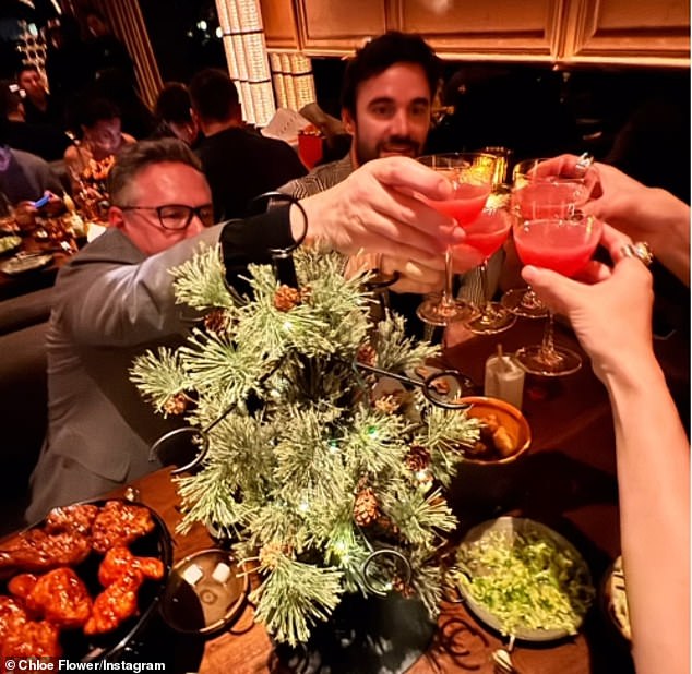 The drinks flowed on New Year's Eve, with Thom and Nicole sharing a celebratory toast with their friends