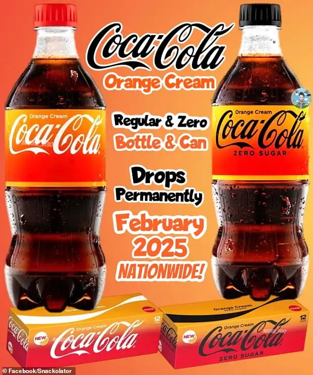 Coca-Cola Orange Cream will hit shelves nationwide in February this year