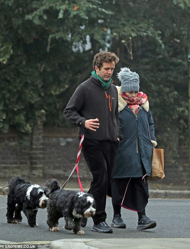 The actress, 55, appeared cheerful with her partner, 33, as they linked arms during their romantic stroll through the English capital