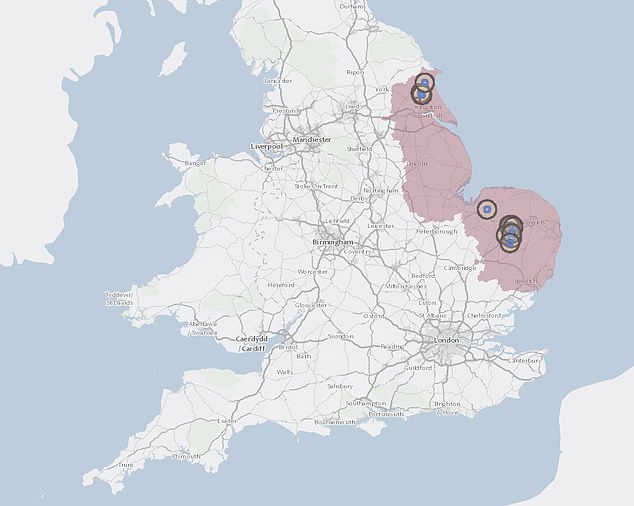 This map, from the government's Animal and Plant Health Agency, shows the areas under bird flu restrictions