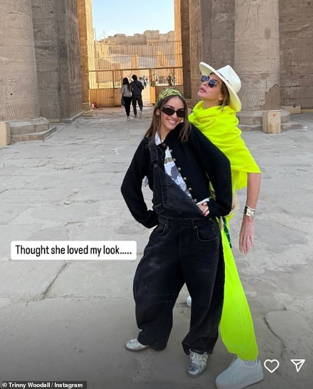 In a tongue-in-cheek Instagram post on Wednesday as they headed to Edfu Temple, Lyla compared her mother's day trip to a bright yellow highlighter