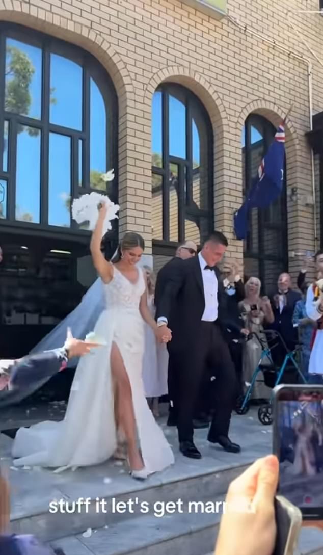 The couple previously tied the knot in December in front of 120 guests at a beautiful wedding reception in Sydney