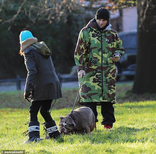 George was seen with mum Brenda and his pet Pitbull Albert during a gig in Salford, Greater Manchester