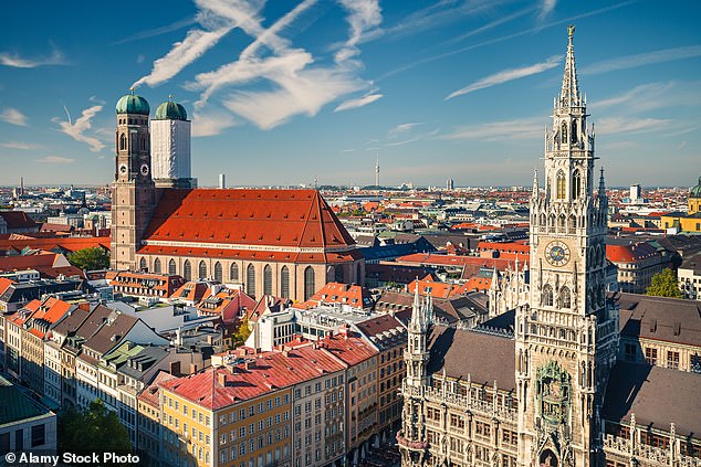 Image shows an aerial view of Munich. Munich judge's decision to sentence Thomas B, 28, to 11 months' probation has sparked outrage in Germany