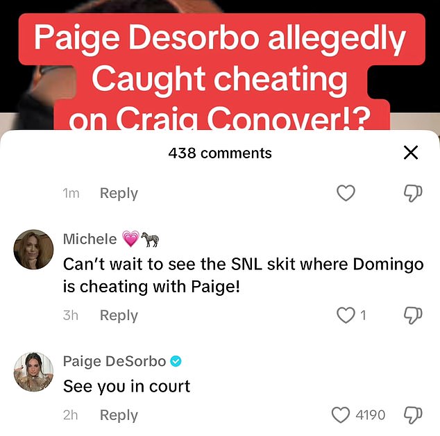 'See you in court!' Paige fired back at podcaster Up and Adam after he repeated unfounded rumors that Paige had been unfaithful to Craig