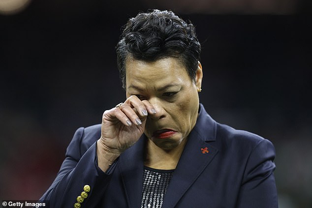 New Orleans Mayor Latoya Cantrell was also visibly emotional during a moment of silence