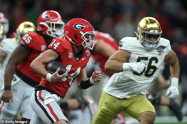 No. 2 Georgia and No. 7 Notre Dame will face off in the college football quarterfinals