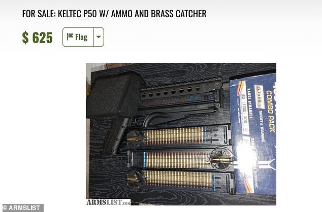 A Keltec P50 with ammunition was offered for $625