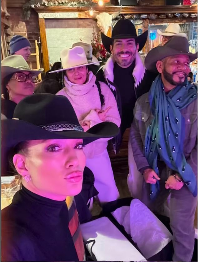 Lopez was in the snowy town with her mother Guadalupe, sister Lynda, manager Benn Medina and several music producers and stylists