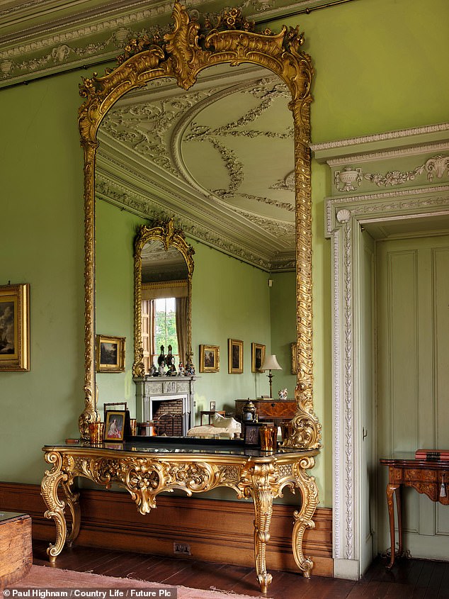 Gilded mirrors and family heirlooms fill every room, with plenty of room for the couple's undoubtedly enormous guest list.