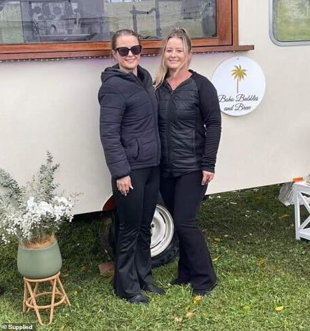 Bonnie and her twin sister (pictured) own a coffee shop in Kunda Park, in the west of the city, and have been running a catering coffee and cocktail business from a vintage caravan since March.