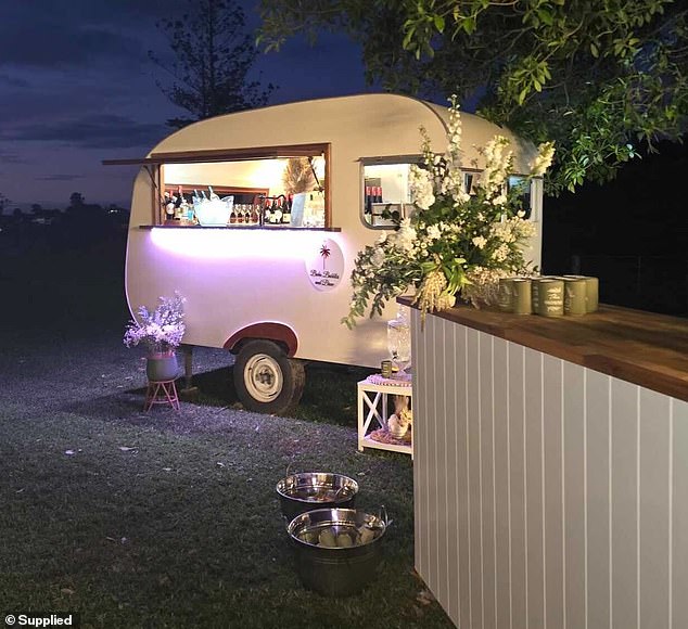 Bonnie co-owns a coffee shop in Kunda Park and a coffee and cocktail catering company from a vintage caravan (pictured)