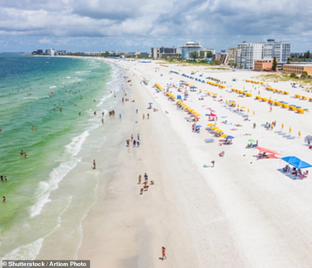 Known for its white sand beaches and clear waters, St. Pete Beach allows its residents to drive on the beach with a permit that must remain in the vehicle at all times