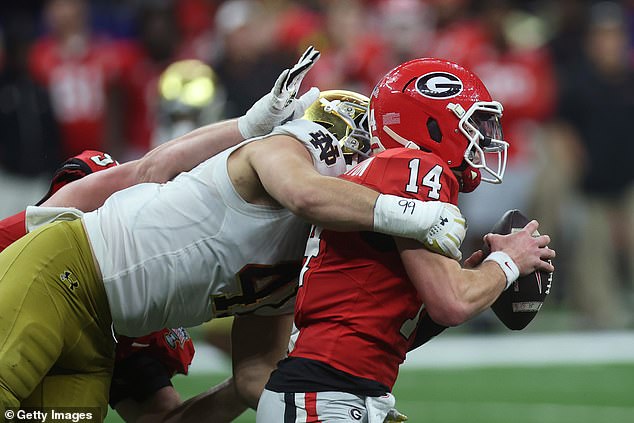 Notre Dame defeated Georgia in the game that was postponed a day because of the attack