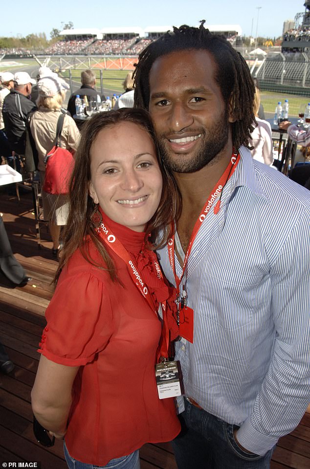 Meagher claims she and Lote Tuqiri (pictured with wife Rebekah) had an affair while he played rugby in Ireland in 2013