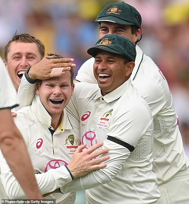 The batsman wore the strip as a mark of respect after a former teammate's wife died earlier this week aged just 40