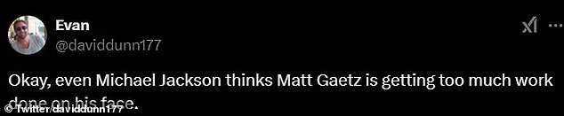 1735887875 600 Everyones saying the same thing about Matt Gaetzs appearance after