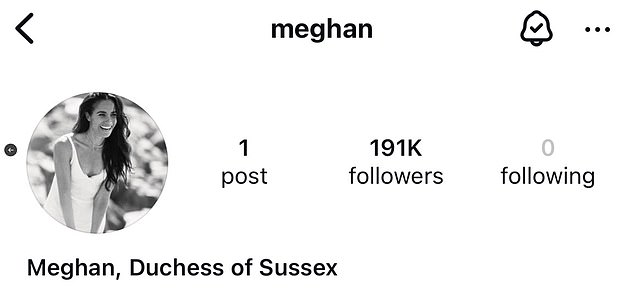 The simple blunder sparked speculation surrounding Meghan's marital status on X, formerly known as Twitter, when royal fan page @Gertsroyals pointed out the update to her Instagram profile name