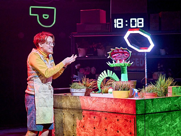 Colin Ryan during a scene from the Little Shop of Horrors at the Crucible Theatre