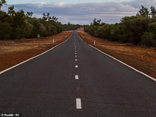 The stretch of highway near Enngonia where the fatal accident took place in December 1987