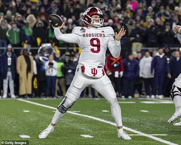 The Canadian-born player wore a knee brace as he inspired Indiana to a school-record 11 wins