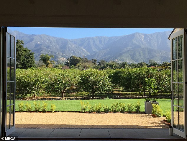 The view of the garden from the property where they will film the TV show in Montecito