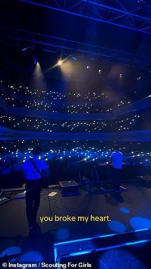 'You helped me to sleep. I really liked you, but so did my father.' There is a big chorus of people singing along: 'It's not going to happen for me and the Strachan'