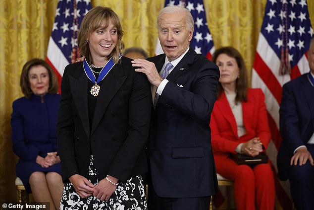 Olympic swimmer Katie Ledecky received the Presidential Medal of Freedom in 2024