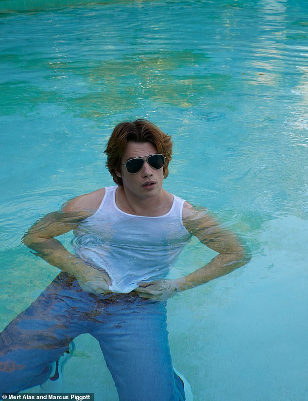 Nicholas Galitzine swam for his cover fully clothed