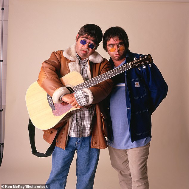 Such was the pair's success that they were given their own self-titled show which ran for ten years ending in 1998 - pictured dressed as Noel and Liam Gallagher