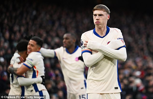 Cole Palmer (right) had given the Blues the lead after good work from Jadon Sancho (left)